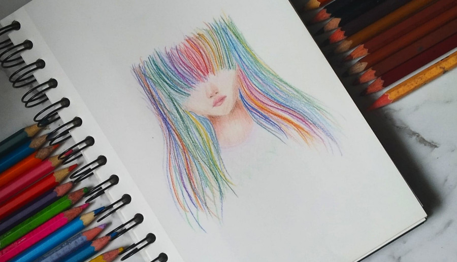 Crayon rainbow girl