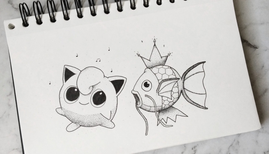 jigglypuff & magikarp art