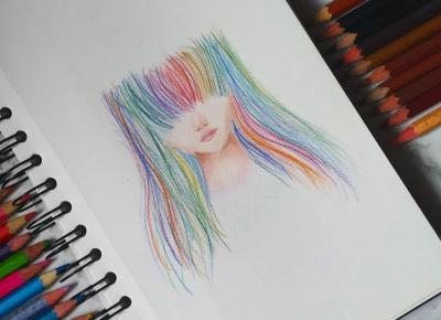 Rainbow girl art