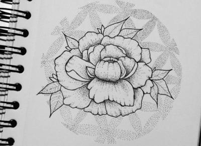 ✨ Dotwork flower ✨ | Ink art