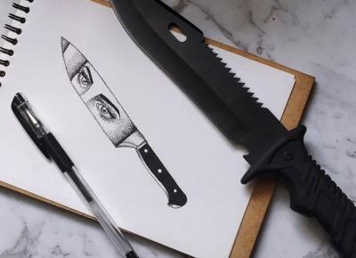 Knife dotwork art