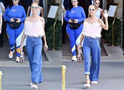 Celine Dion i nowy trend - asymetryczne nogawki!