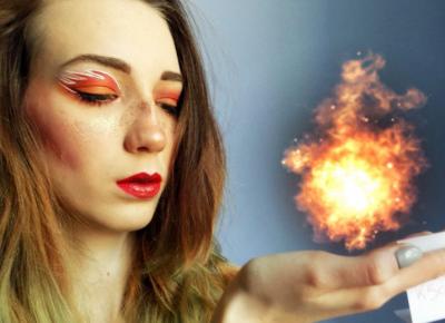 Fire makeup art.