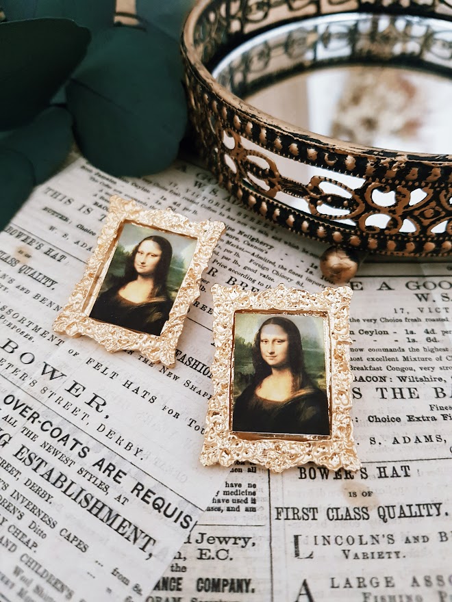 Kolczyki Vintage - Mona Lisa | Leonardo Da Vinci