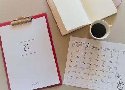 Kalendarz na 2017 rok do druku + tapety i planner na styczeń
