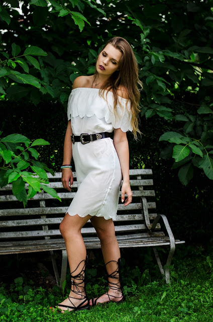 The world is my runway.: Off the shoulder white dress