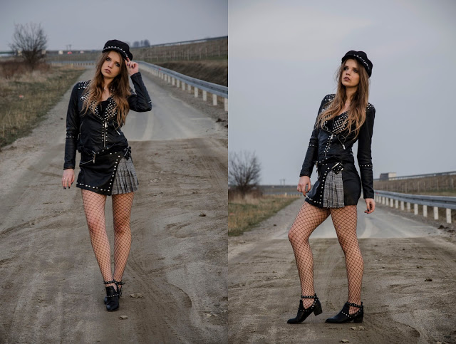 The world is my runway.: Leather shorts