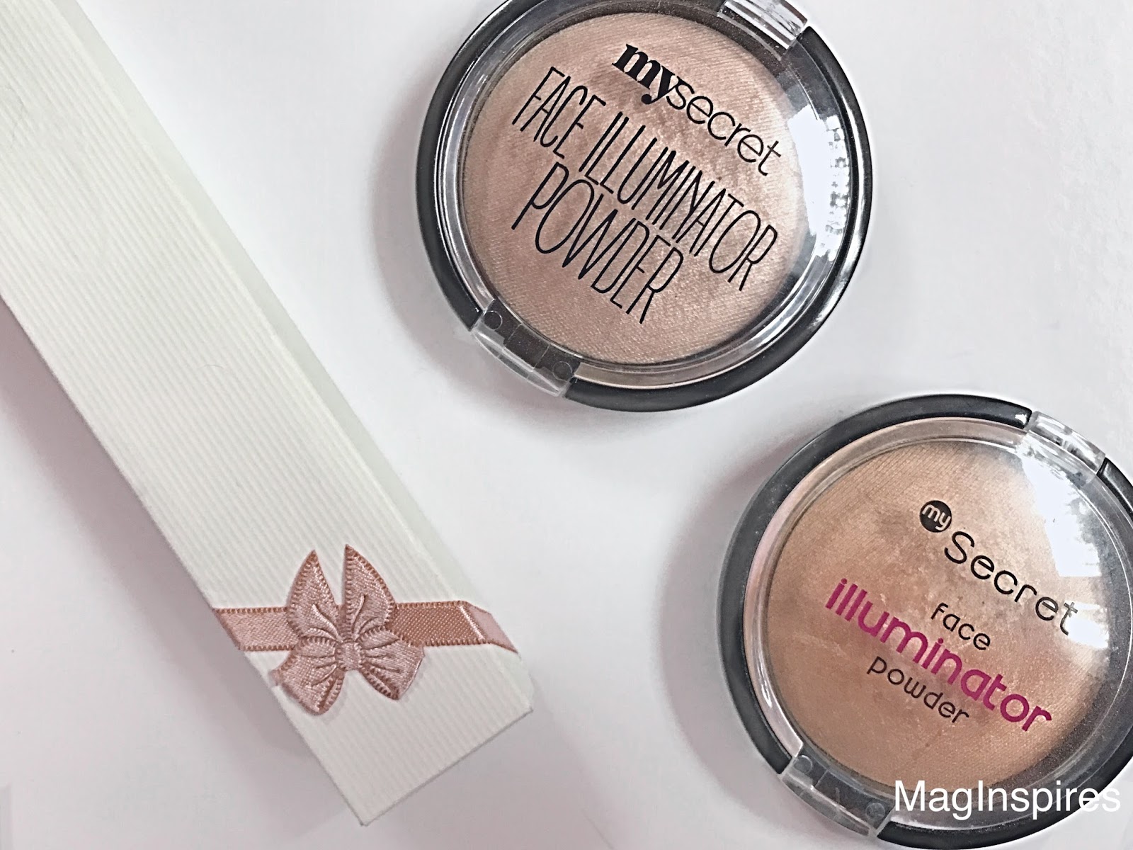 Rozświetlacze MY SECRET FACE ILLUMINATOR POWDER:PRINCESS DREAM vs SPARKLING BEIGE | MagInspires Beauty Blog