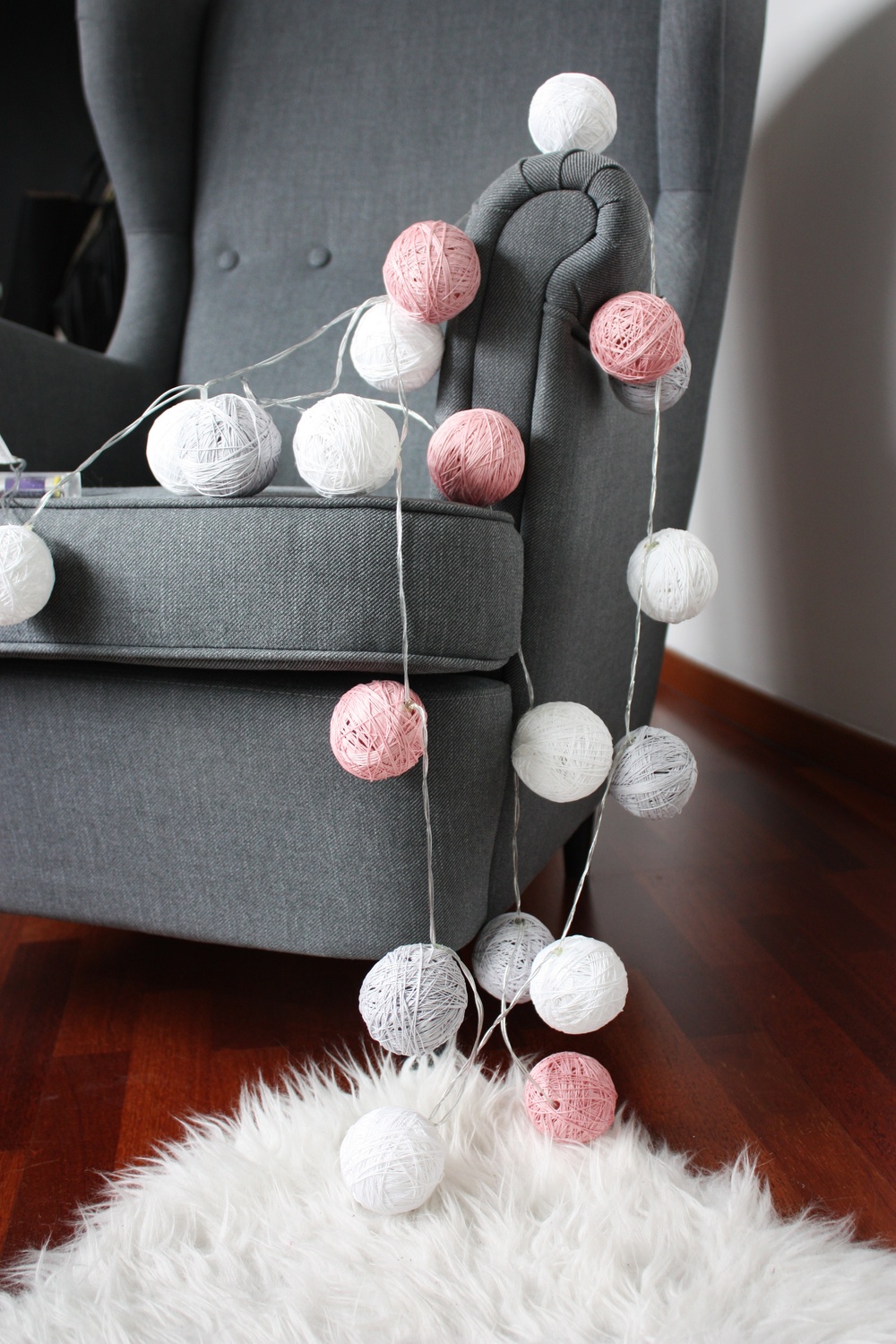 DIY Cotton Ball Lights  — make a douple