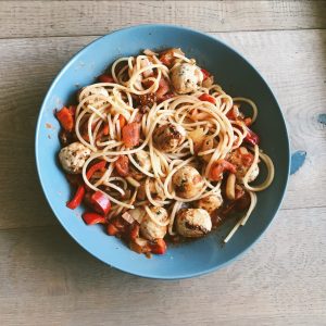 Spaghetti z klopsikami drobiowymi • Martoszka lifestyle blog 