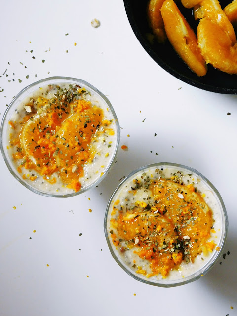 Pudding ryżowy z karmelizowaną pomarańczą i Yerba Mate       