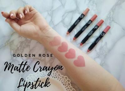 New shades of NUDE | Nowe kolory MatteCrayon Lipstick | Golden Rose | Emilia Miller