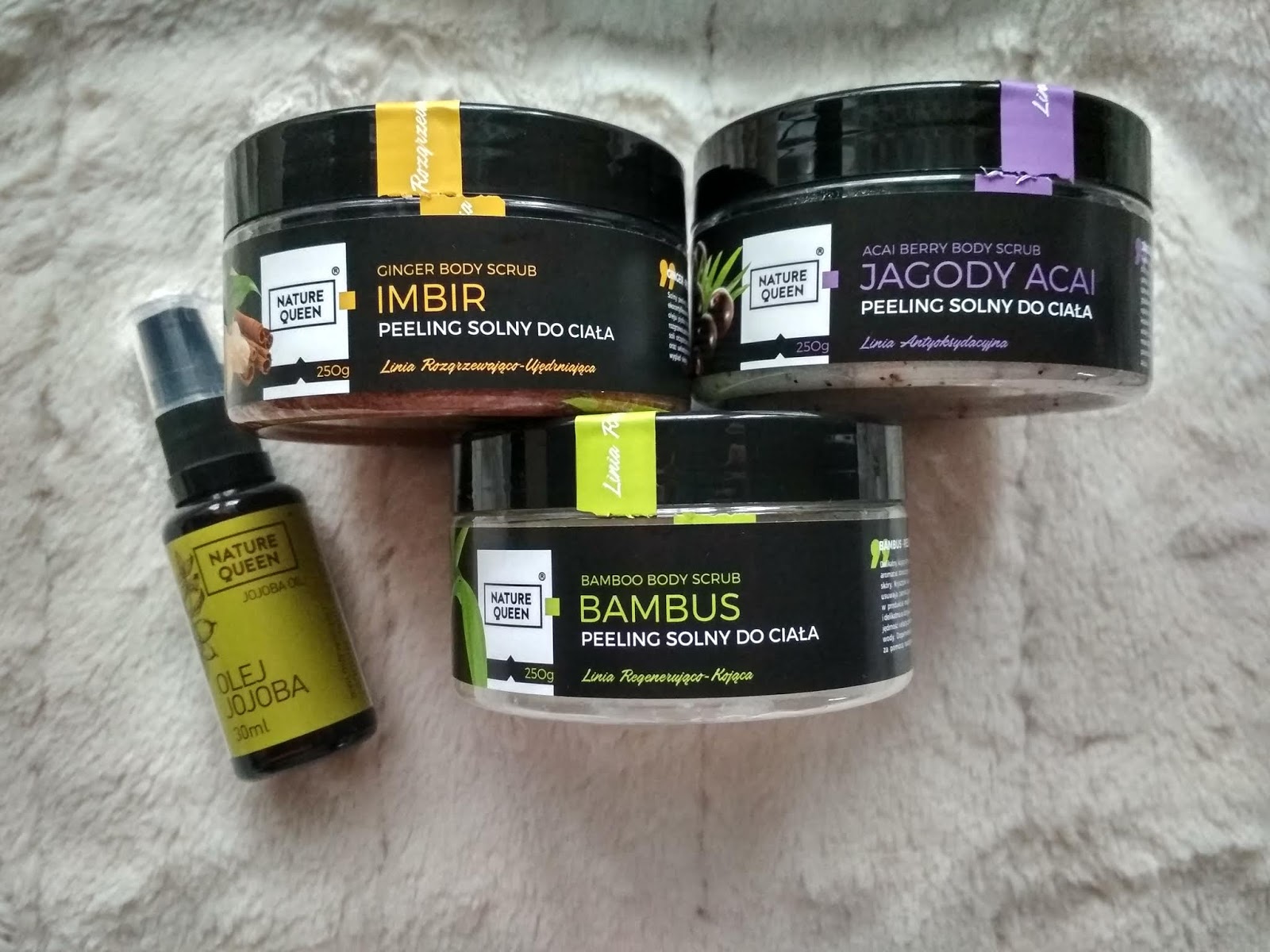 Recenzja - Nature Queen 3 peelingi solne | N. o kosmetykach