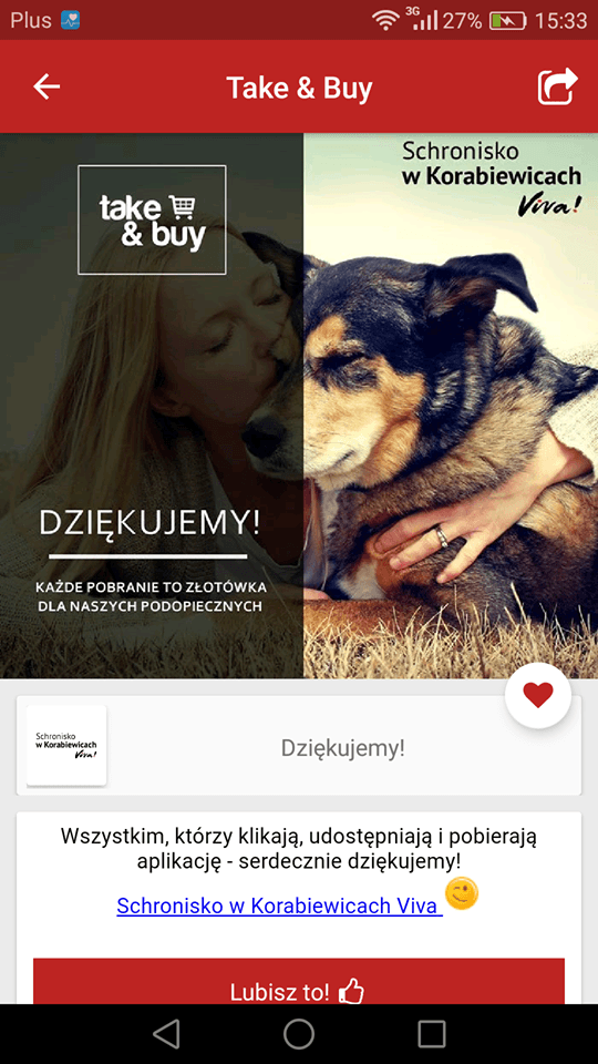 Pobierz aplikację i pomóż bezdomnym zwierzakom!					