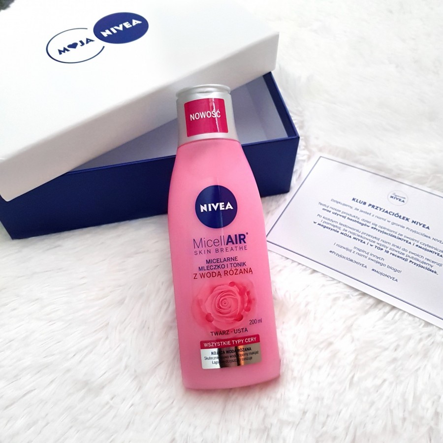 💙 Micelarne mleczko i tonik z wodą różaną 🌹 MicellAir Skin Breath - Nivea 💙