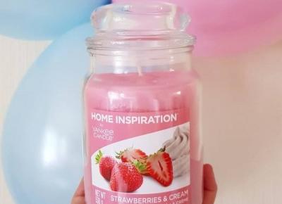 🍓 Świeca zapachowa od Yankee Candle Strawberries & Cream 🍓