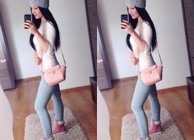Justyna 🎀 on Instagram: “dzień dobry kochani 💖💖💖 piękne czapeczki znajdziecie u @ebutikpl 💖 traperki: @ebutikpl 💖 torebka: @gamiss_official 💖  #me #polishgirl #girl…”