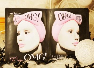 Dwuetapowy zabieg pielęgnacyjny, OMG! 2w1, Detox bubbling mask & Microfiber mask od Double Dare