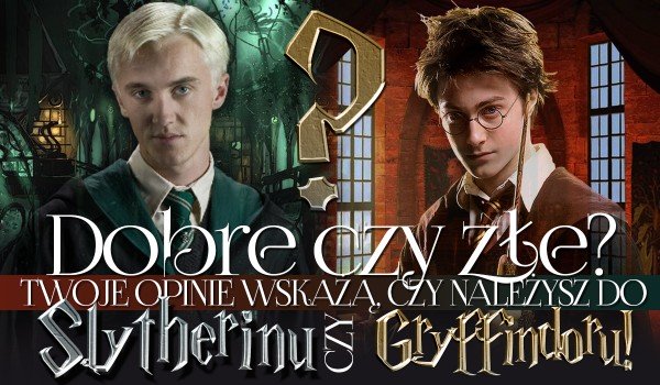 Dobre czy złe? Twoje opinie wskażą, czy należysz do Slytherinu czy Gryffindoru!