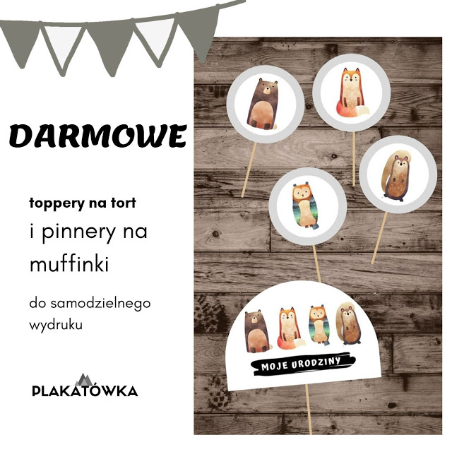 toppery na tort i dekoracje na muffinki do druku | plakatówka