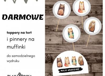 toppery na tort i dekoracje na muffinki do druku | plakatówka