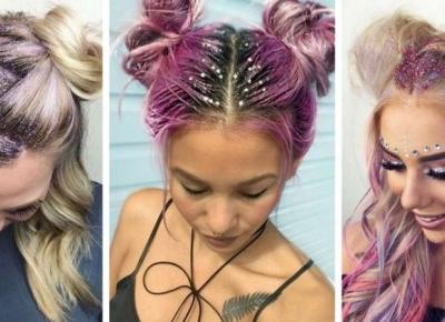 Brokatowe włosy - Inspiracje Glitter