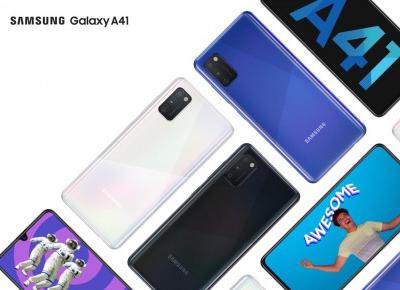 Samsung Galaxy A41, czyli 2 sloty na karty SIM, 3 obiektywy z tyłu i 6 rdzeni za 1299 zł