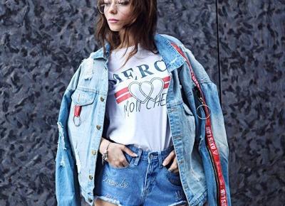 Roxy Jacobs on Instagram: ?Denim jacket @sheinofficial shorts @tally_weijl t-shirt @topshop ?????? my favourite colors ! #inspiration #lookoftheday #lookbook #girl??
