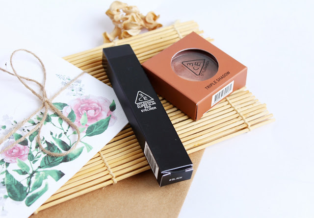 3CE Stylenanda, Mood Recipe Triple Shadow #Swoon + Super Slim Pen Eye Liner #Black ~ Sakurakotoo