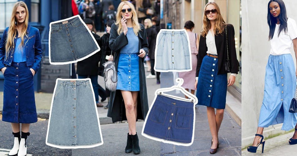 Hi Pati : Denim skirt with buttons