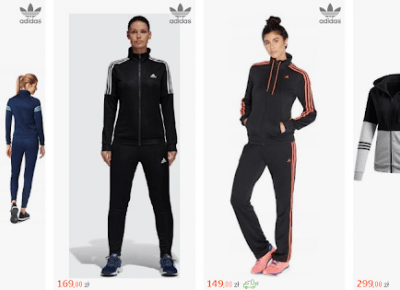 Klasyczne damskie dresy do biegania marki Adidas