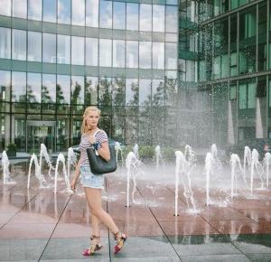 Shorts and pompom sandals - Sylwia Szewczyk