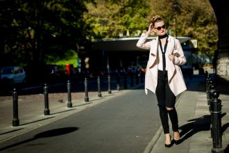 Waterfall coat and skinny scarf - Sylwia Szewczyk