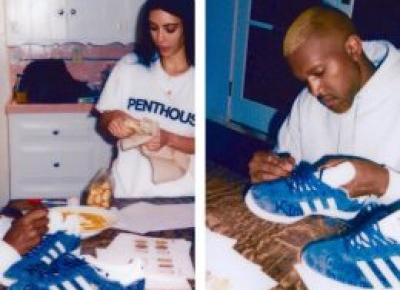 Kanye West kreuje nowy trend malując flamastrami po butach dla Kim Kardashian?!