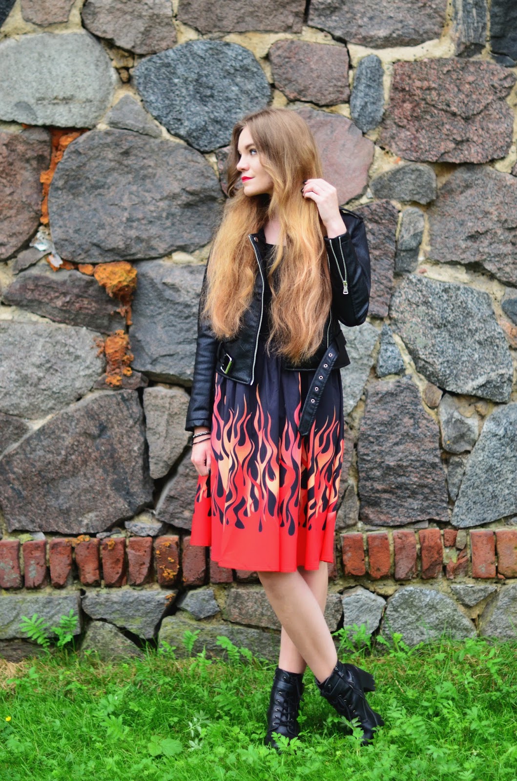 UNCARO: Fire print dress