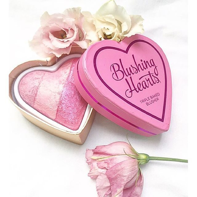 monika 👑 on Instagram: “#blusher #blushing #heart #blushinghearts #triplebakedblusher #cosmetics #roses”