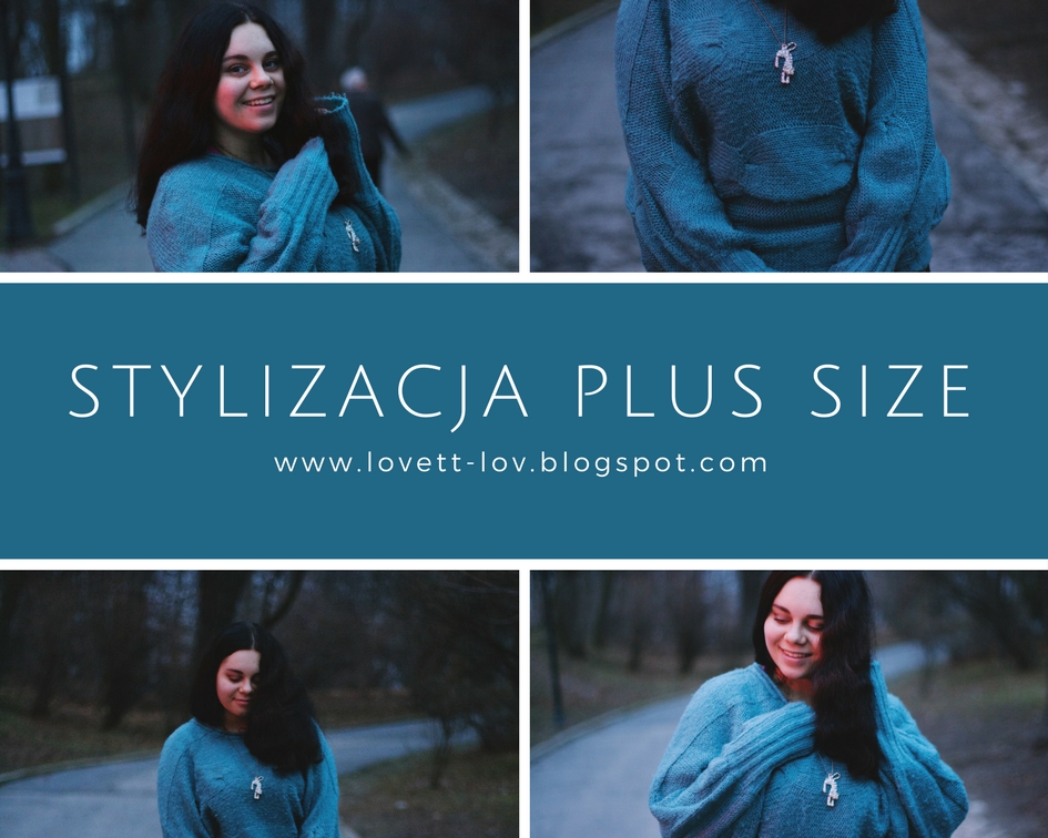 Stylizacja Plus Size - Szeroki Sweter - Lovett Lov