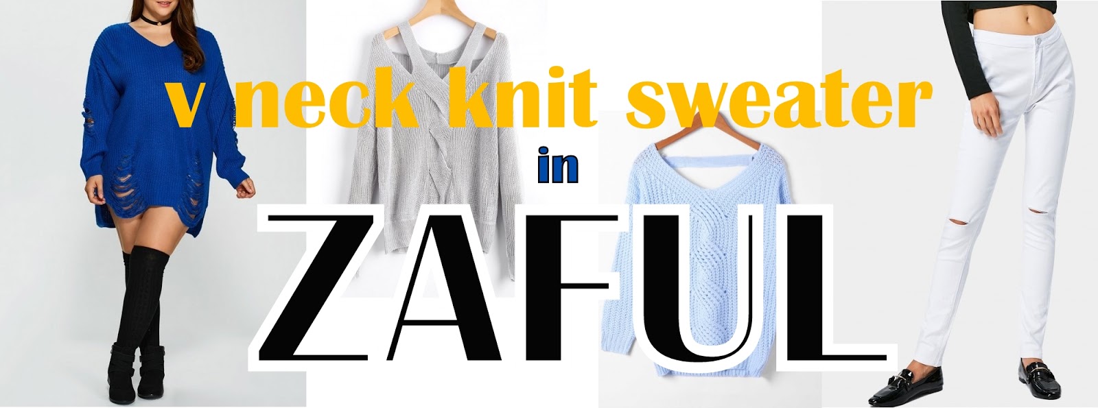 Blog testerski: V neck knit sweaters from ZAFUL - Czas na jesienne zakupy ;) 