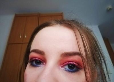 Wiosenny różowo-niebieski makijaż - In my world