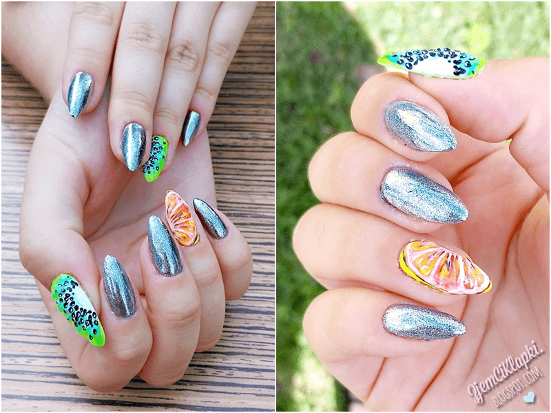 Owocowe paznokcie ze srebrnym MetalManix Indigo - ZjemCiKlapki nails