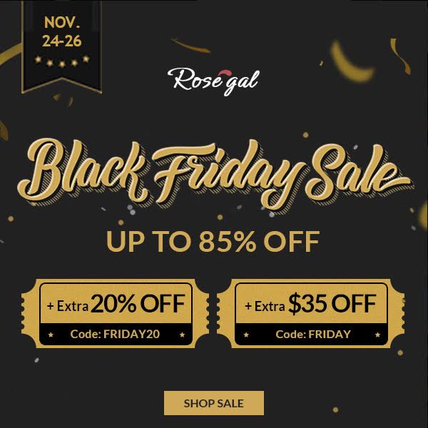 ROSEGAL BLACK FRIDAY SALES / Czarny piątek i wyprzedaże w ROSEGAL + kody rabatowe