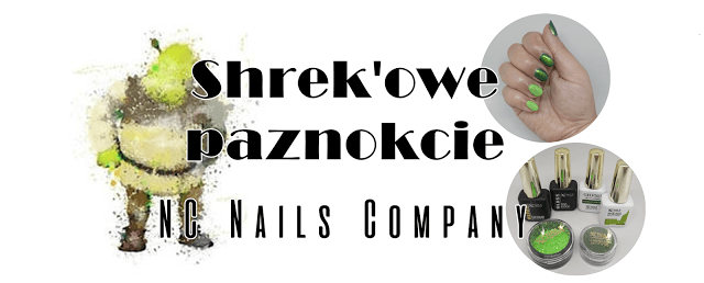 Shrek'owe Paznokcie- Chameleon Effect + Crystal Flakes NEON GREEN od NC NAILS COMPANY