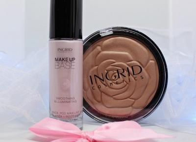 Baza wygładzająco-rozświetlająca oraz puder brązujący INGRID cosmetics