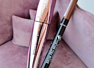 Tusz do rzęs RIMMEL Wonder'Luxe Volume & pisak do brwi Brow Pro Micro 24h  | Zuzka Pisze