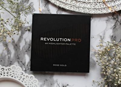 Revolution PRO 4K Highlighter Palette - paleta rozświetlaczyczy w odcieniu ROSE GOLD | Zuzka Pisze